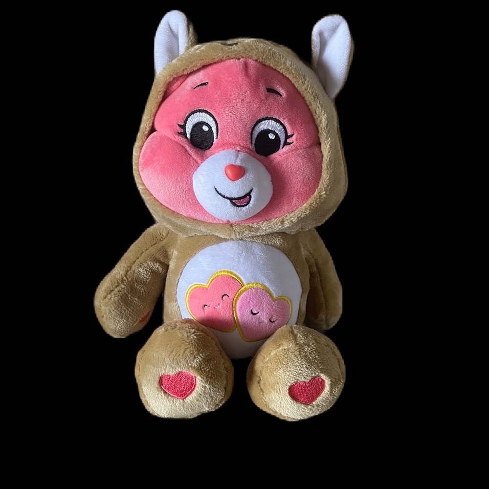 Care Bears Plush Stuffed Animal Pink Love A Lot Bear 10" Squirrel Costume Soft